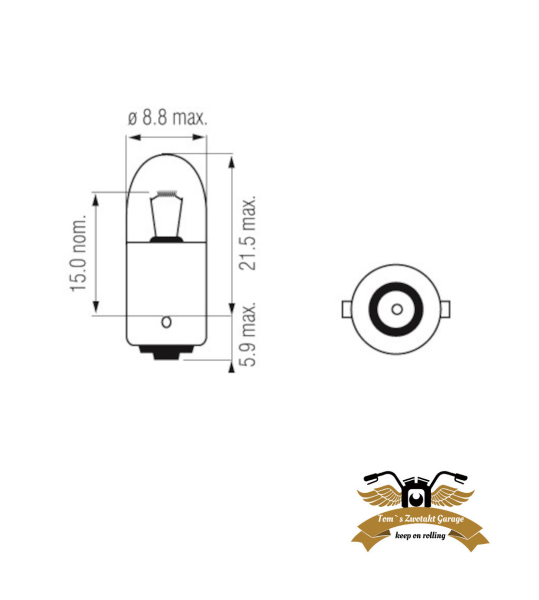 2 x Birne BA9S 6V 4W  Mofa Moped Mokick Roller Klarglas Instrumente