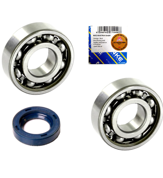 Kurbelwellenlager Satz Kugellager Lager Kurbelwelle NKE 6202 - C3 + Simmerring Wellendichtring Ciao Bravo Vespa SI