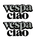 Ciao Vespa 2 x Aufkleber Schriftzug Sticker grau...