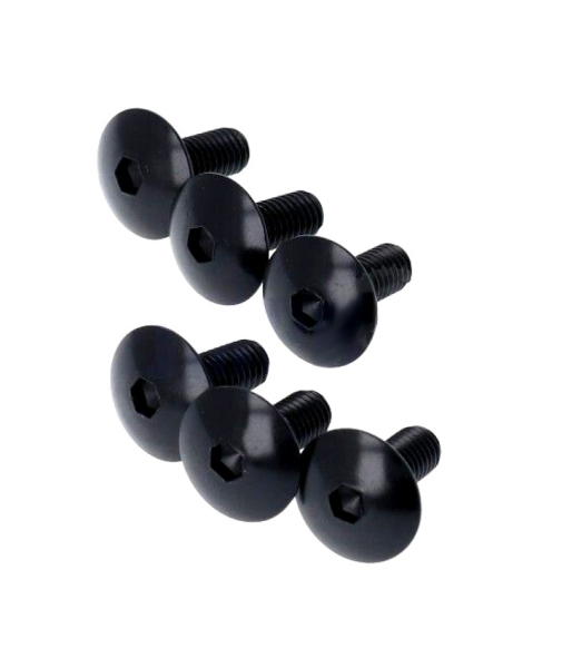 6 Stück Mofa Moped Tuning M6 x15 Linsenkopf Torx Aluminium eloxiert schwarz