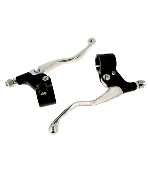 Bremshebelsatz Alu Ø 22mm Bremsgriffe Armatur chrom/schwarz 14cm -Lusito-