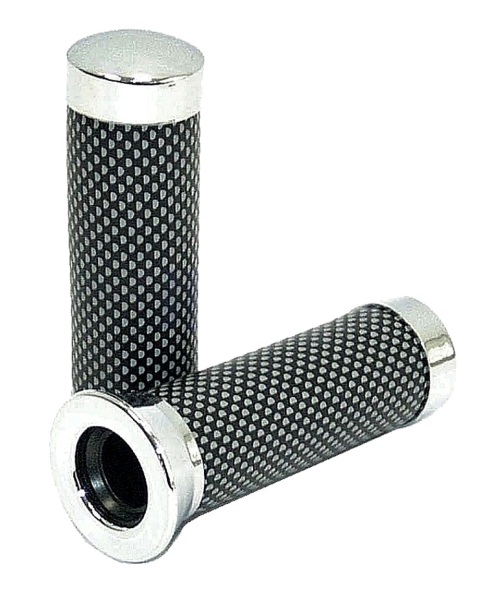 Lenkergriffe Chrom Carbon Look Griffe 140mm Ø innen 22/24mm Ciao, Bravo