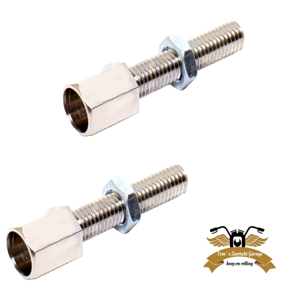 2 x Einstellschraube Bowdenzug M5  x 35 / 23 mm Rändelschraube Bowdenzug Einstellschraube