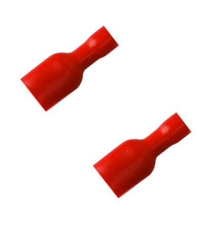 2 x Quetschverbinder Falchsteckerhülse rot 0,50 - 1,00 qmm