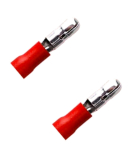 2 x Quetschverbinder Rundstecker rot 0,50 - 1,00 qmm