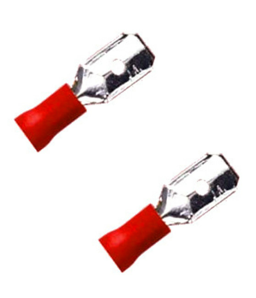 2 x Quetschverbinder Flachstecker rot 0,50 - 1,00 qmm