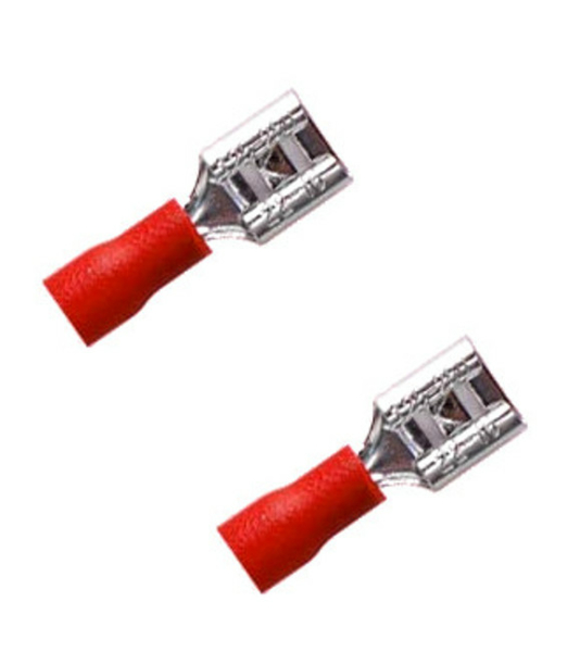 2 x Quetschverbinder Flachstecker Aufname rot 0,50 - 1,00 qmm