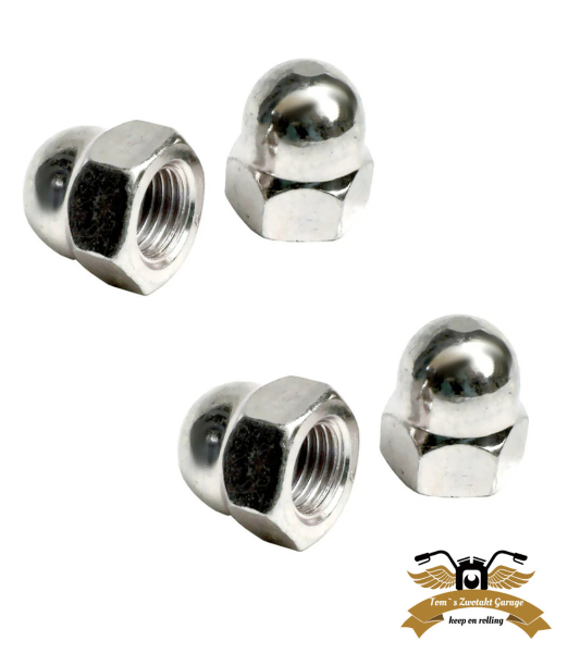 2 x Hutmutter M5 Edelstahl DIN 1587 V2A hohe Bauform Mofa Moped