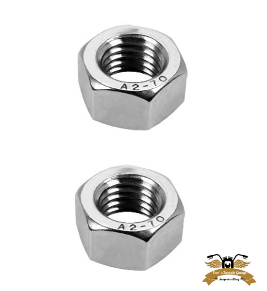 2  x Sechskantmutter M12 Edelstahl DIN 934 A2 V2A rostfrei Moped Mofa Mokick