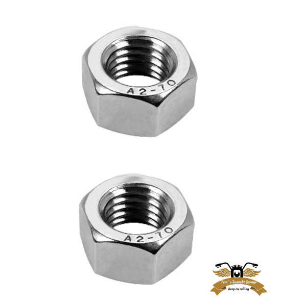 2  x Sechskantmutter M24 Edelstahl DIN 834 A2 V2A rostfrei Moped Mofa Mokick