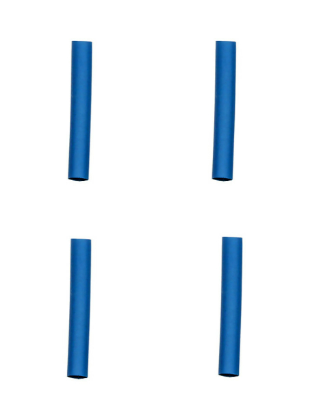 4 Stück Schrumpfschlauch blau 5,0 x 45 mm Schrumpfrate 2 : 1