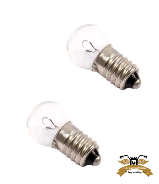 2 X Birne Lampe Mofa Moped Schraubgewinde E10 6V 0,5W