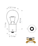 2 x Birne ORANGE BA15S 12V 21W Lampe Glühbirne Mofa Moped Mokick Motorrad