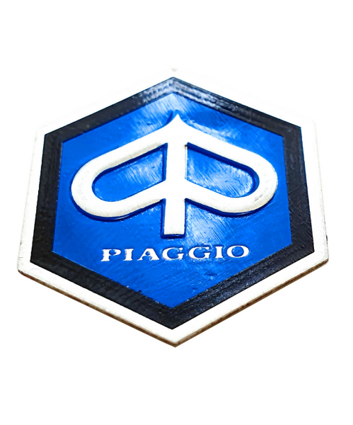 Piaggio 3D Metallsticker selbstklebend sechseckig 30 x 26 mm A-Qualität