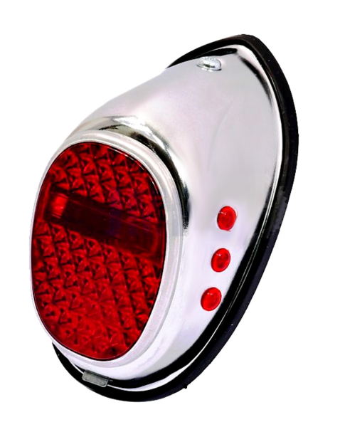 Rücklicht Rückstrahler mit Bremslicht Hella Remake Chrom Puch Zündapp Kreidler Oldtimer Mofa Moped