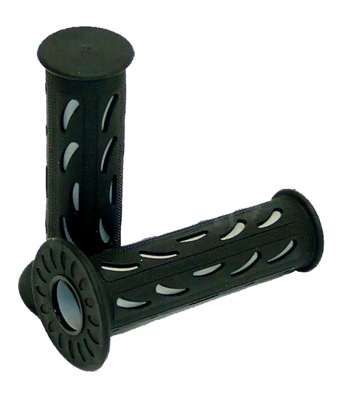 Lenkergriffe Gummi/Silikon Griffe schwarz grau 22+24mm / 115 mm Mofa Moped