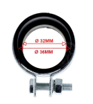 Auspuffschelle Spazial Schelle Gummi / Metall 32 - 36 mm Universal Mofa Moped Motorrad