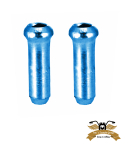 2 x Bowdenzug Endkappe blau 12 mm Ø 2 mm Mofa...