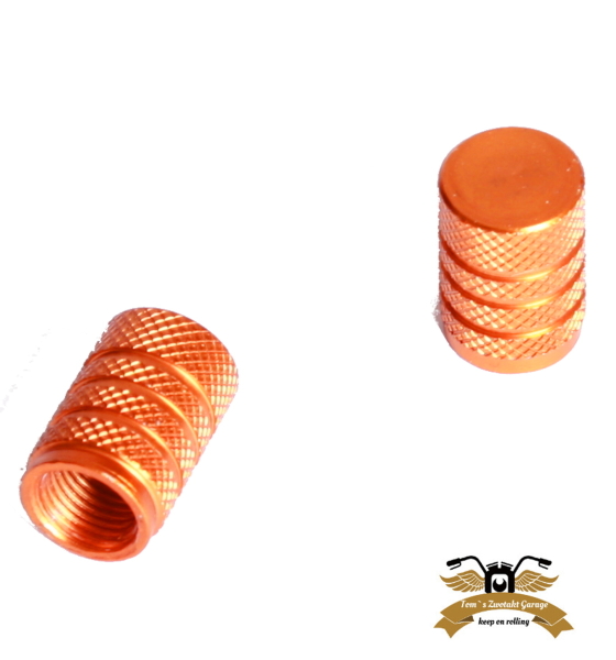 2 x Ventilkappe Ventildeckel Aluminium orange Mofa Moped KFZ
