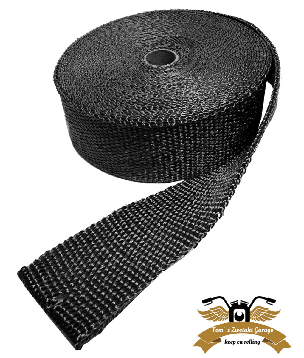 10 Kabelbinder*** Heat wrap Auspuff 20m Hitzeschutzband 50mm schwarz 1000°C 