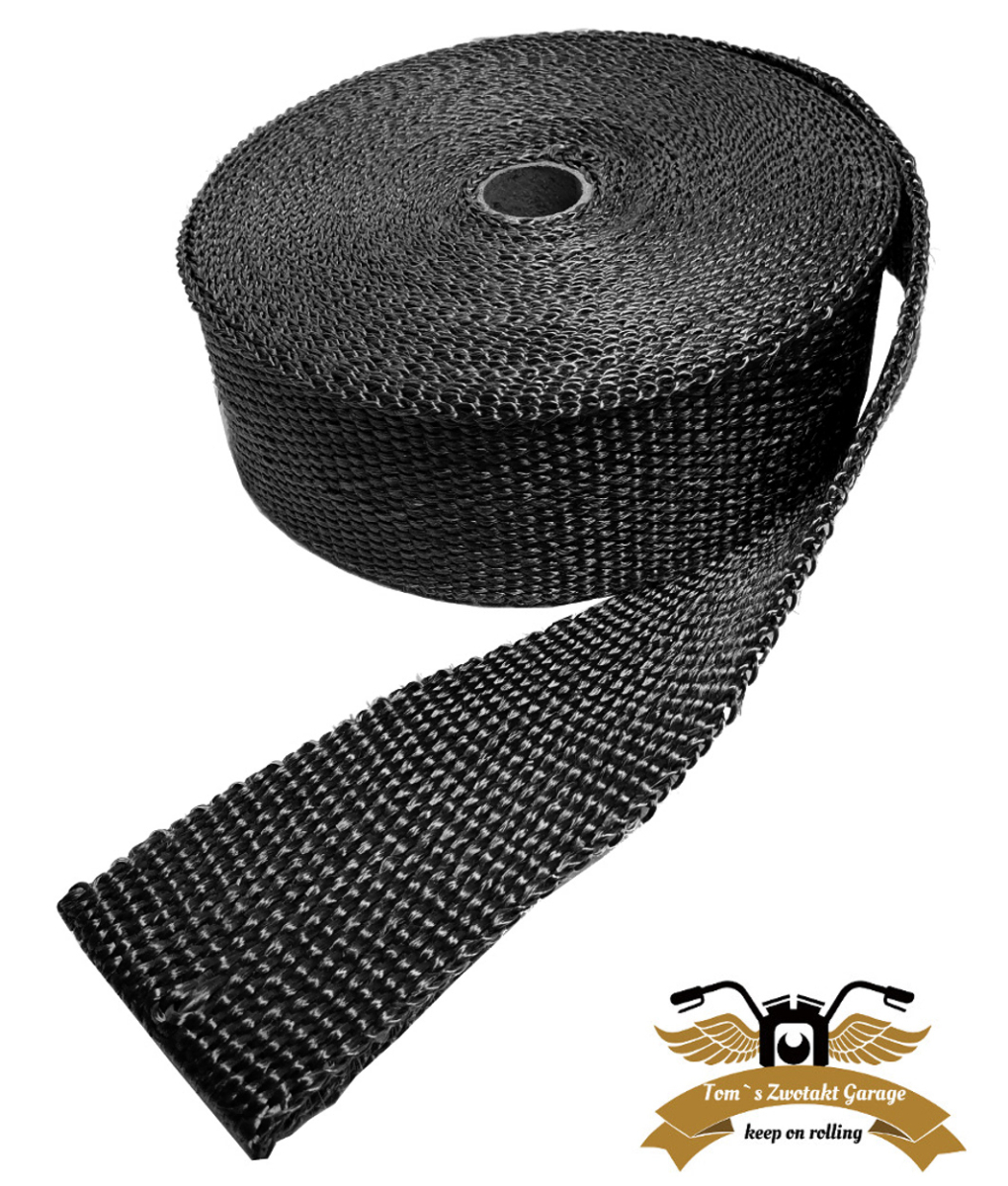 Mengger Hitzeschutzband Auspuffband 2 Stück 10m hitzeschild hitzeschutz Auspuff  Band Auto Motorrad Schwarz Basaltfaser mit 4pcs Kabelbinder für  Fächerkrümmer Thermoband Krümmerband : : Auto & Motorrad