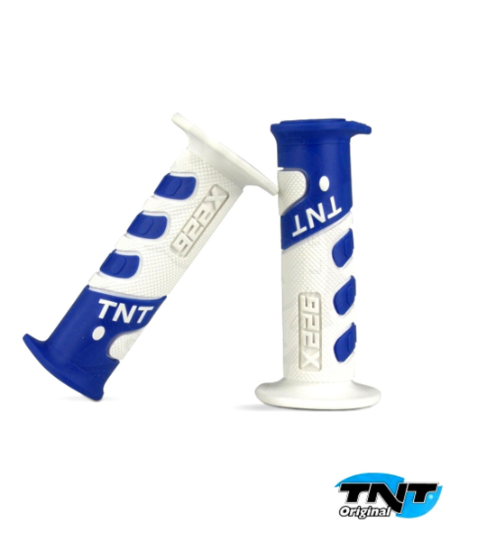 Lenkergriffe TNT Cross Griffe blau / weiß 922 X 22 +24 mm Mofa Moped