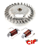 Polrad erleichtert 755 gr mit Spulensatz Lüfterrad...