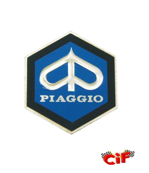 Piaggio Logo 26 mm 3D Metall selbstklebend Sechseck Sticker