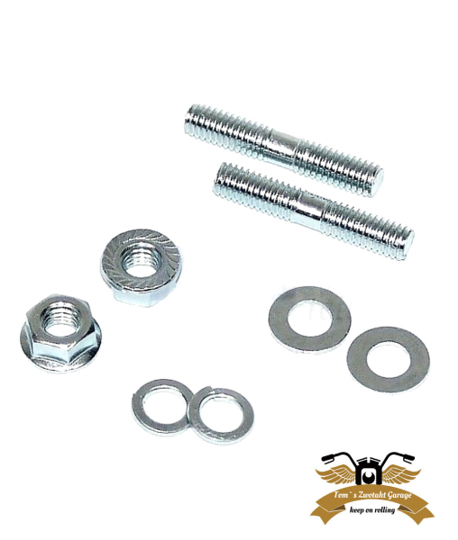 Stehbolzen Set komplett M6 für Einlaß / Auslaß Mofa Moped