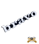 Embleme Schriftzug Piaggio Bravo Seitendeckel Metall 130mm