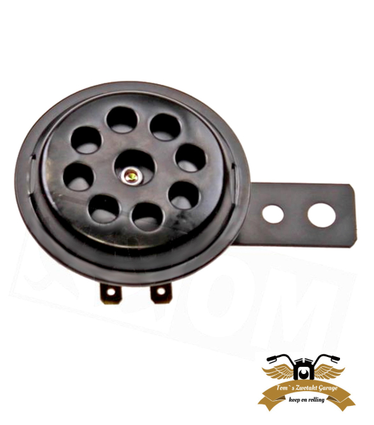 Hupe Schnarre schwarz Ø 70 mm mit Halter 12V DC Gleichstrom