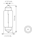 2 Stück Soffitte 10x36mm 6V 3W klar Birne Mofa Moped...