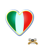 Sticker 3D selbstklebend Italia Tricolore Herzform...