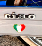 Sticker 3D selbstklebend Italia Tricolore Herzform...