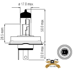 Lampe Osram Halogen H4 P45T R2 12V 60/55W Oldtimer Moped...