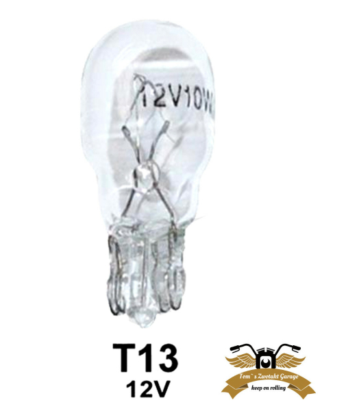 Birne Lampe Glassockel T13 12V 10W >> Zwotakt Garage, 1,20 €
