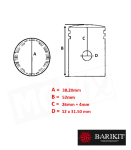 Kolben Barikit  38.2 mm für Kolbenbolzen 12 mm Ciao...