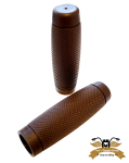 Lenkergriffe Klassik braun Waffelmuster klein  22 / 24 mm...