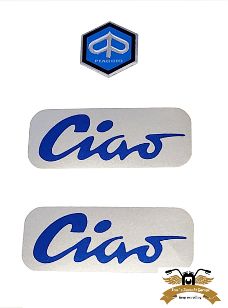 Ciao Schriftzug blau Stickerkit Aufklebersatz Sticker Tank Rahmen