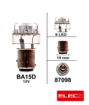 LED Bremslicht BAY15D 12V Birne rot leuchtend / flackernd mit 9 LED`s
