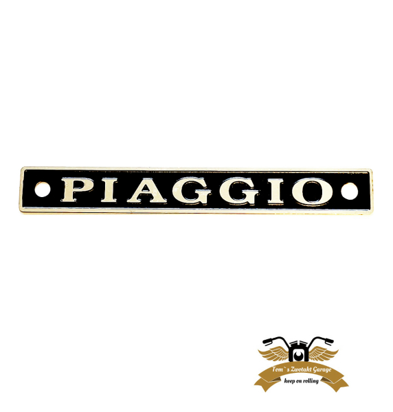 Ciao Sattel Piaggio Metall Schriftzug Aluminium geprägt 88x12mm Logo