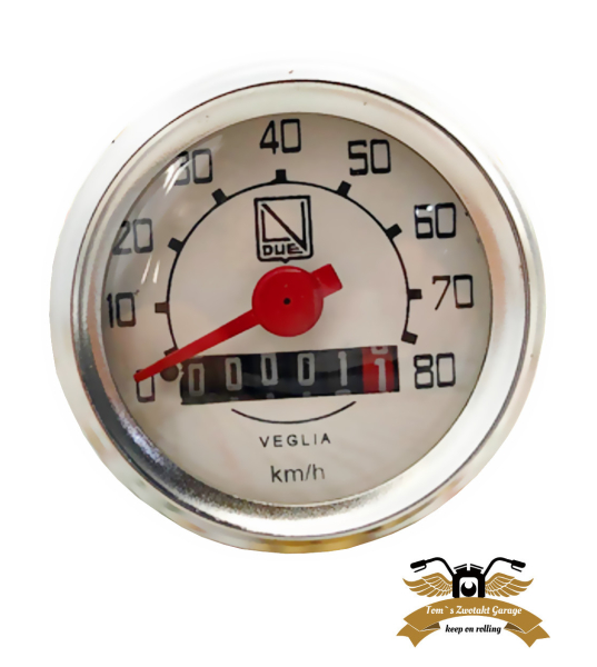 Tacho Tachometer Veglia Remake 80 x 39 mm -80 km/h funktionsgetestet