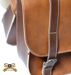 Satteltasche Doppeltasche braun Kunstleder 30x37x11 cm mit Halter Bravo Vespa SI Boss