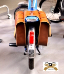 Satteltasche Doppeltasche braun Kunstleder 30x37x11 cm mit Halter Bravo Vespa SI Boss