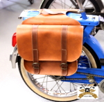 Satteltasche Doppeltasche braun Kunstleder 30x37x11 cm mit Halter Bravo Vespa SI Boss