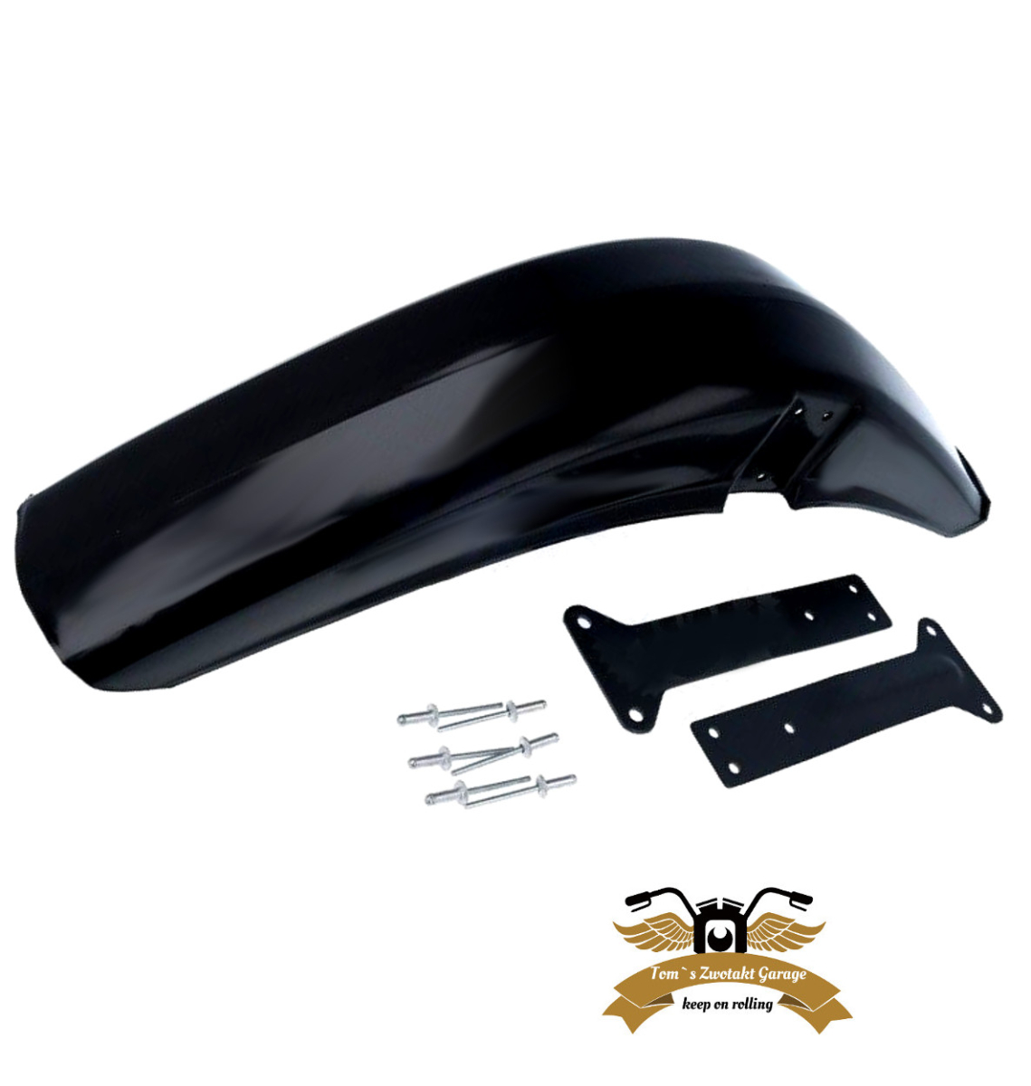Motorrad Kotflgel Vorne Fr GN125  Schutzblech Mudguard Schwarz Aluminium  Kunststoff