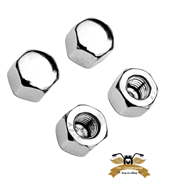 2 x Hutmutter M6 flache Form Edelstahl DIN 917 Hutmuttern V2A Mutter