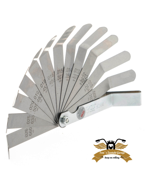 Fühlerlehre gebogen Metrisch / Zoll Ventil Lehre Fühler Kerze Zündung 12 Blatt 0,203-0,660mm