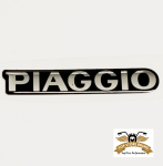 Piaggio Schriftzug 3D Logo Sticker schwarz/silbern 68x13mm Aufkleber