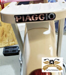 Piaggio Schriftzug 3D Logo Sticker schwarz/silbern 68x13mm Aufkleber